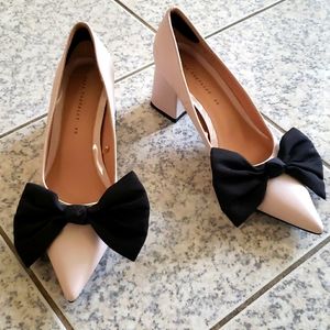 Zara TRF pumps with black bow